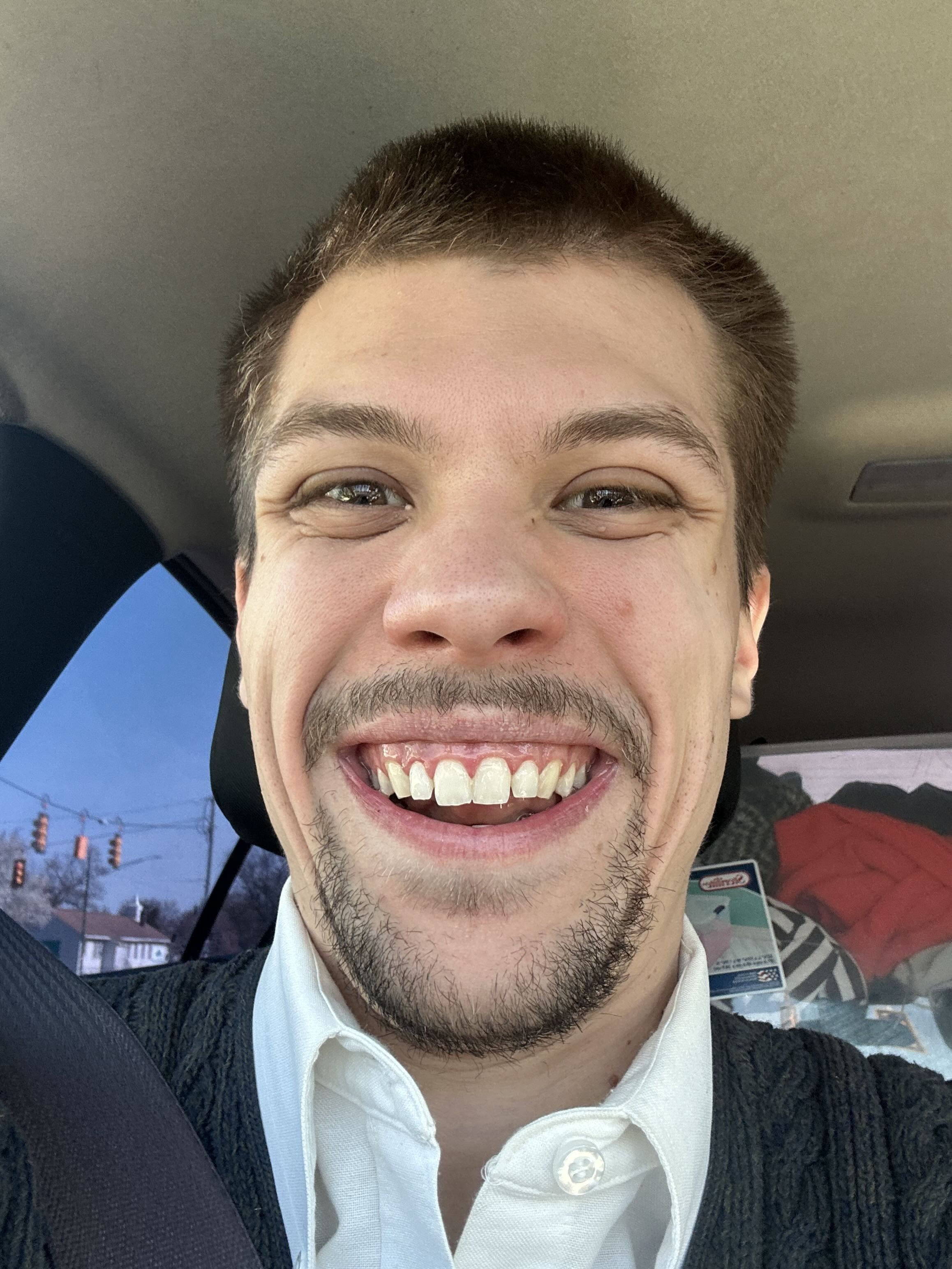 Bauer smiling